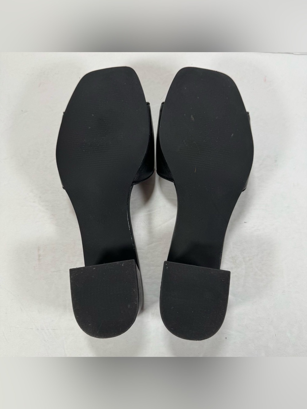 Steve Madden Santana Black Leather Gold Hardware Slide Sandals Women Size 10M - Picture 10 of 11